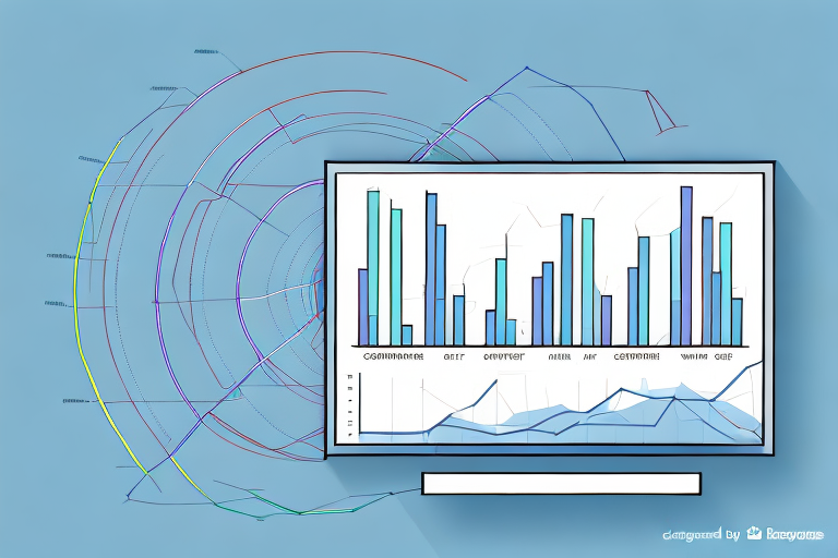 A graph or chart showing a comparison of sales performance over time